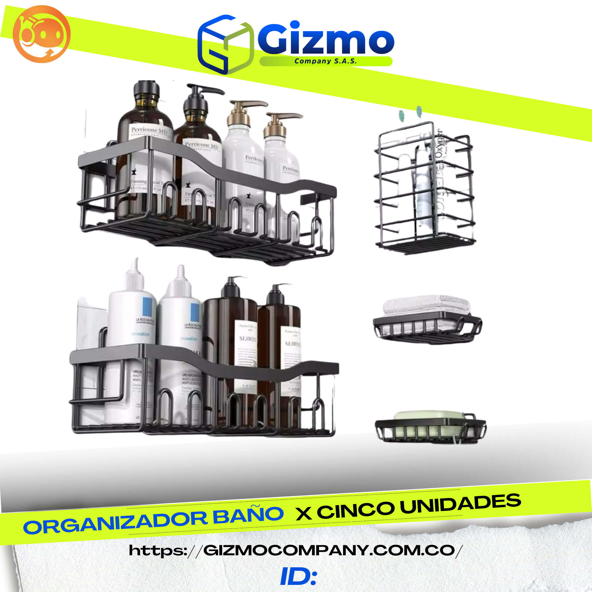 Estante Organizador Ducha o Baño x5 Piez
